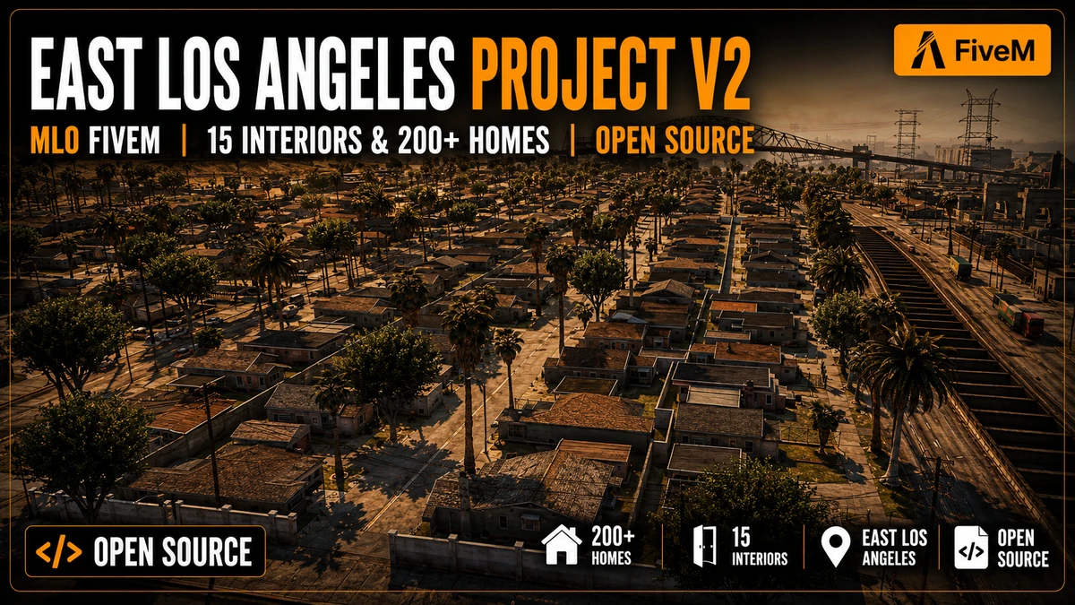 East Los Angeles Project V2 MLO FiveM | 15 Interiors & 200+ Homes | Open Source